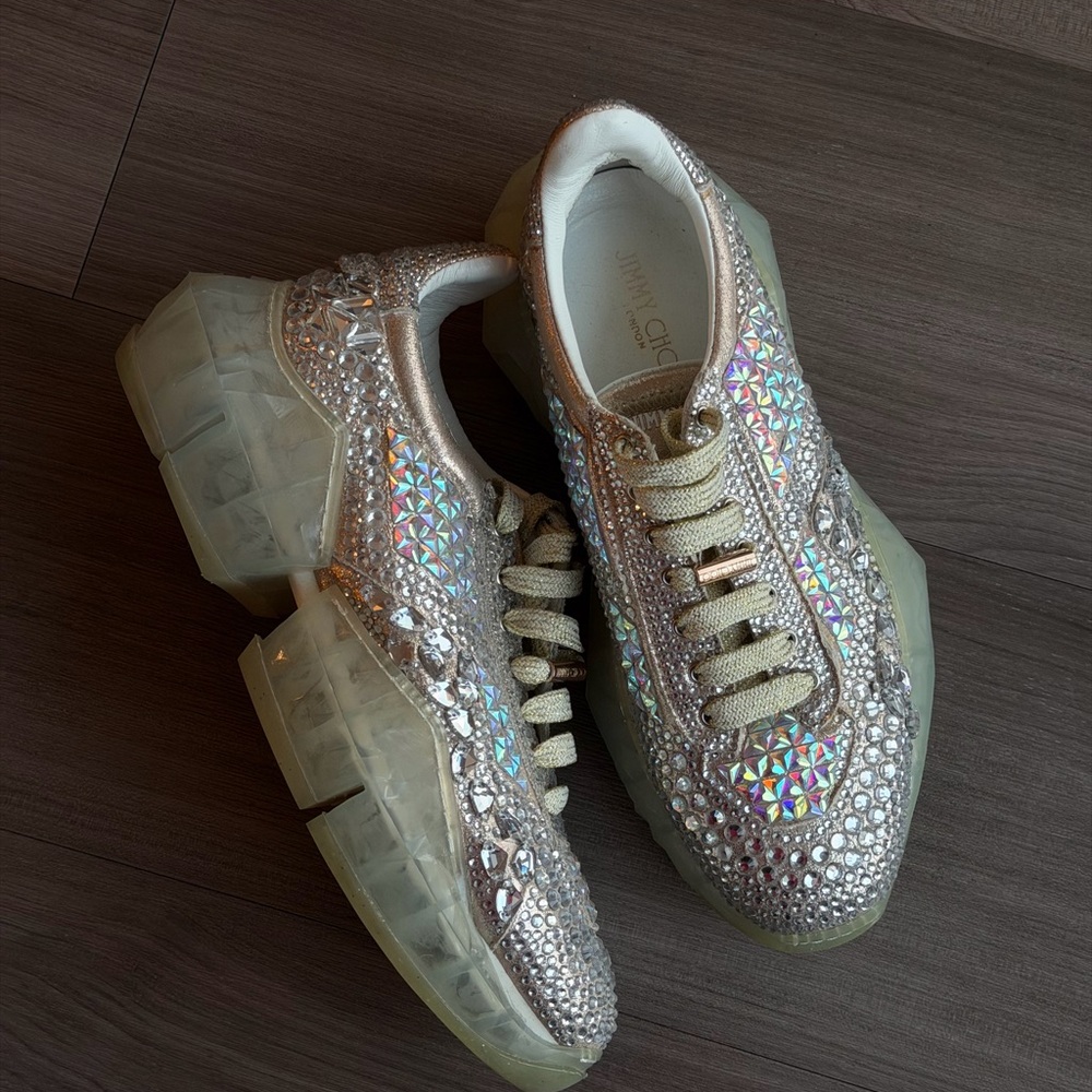 JIMMY CHOO DIAMOND/F SUEDE SNEAKER - Picture 3 of 4